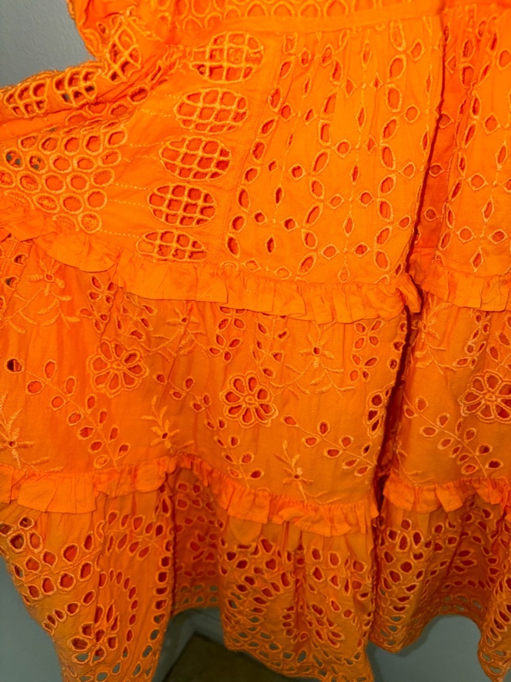 Cynthia Rowley Orange Embroidered Vaca Mini Dress - Picture 3 of 6